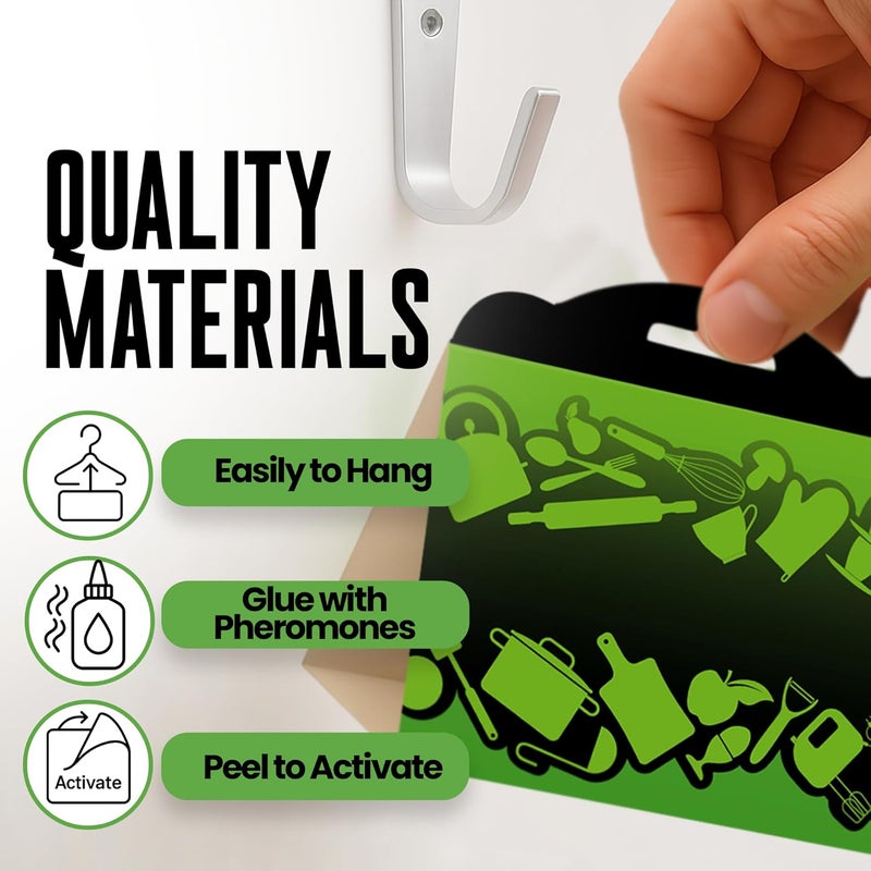 MothMag Pantry Moth Traps with Pheromones – 6 Pack, Non-Toxic Insect Killer for Kitchen, Cupboards, and Food Storage – Indoor Pantry Moth Glue Traps How to Get Rid of Pantry Moths - Image 2